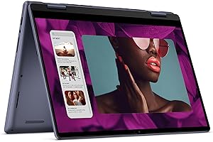 IST COMPUTERS Dell Inspiron 14 2-in-1 Touchscreen Laptop (14" FHD+ IPS, 16GB DDR5 RAM, 512GB SSD, AMD Ryzen 5 8640HS (> intel i7-1255U)) For Business, Students, FP, Backlit, FHD Webcam, Inspiron 7445, Win 11 Pro