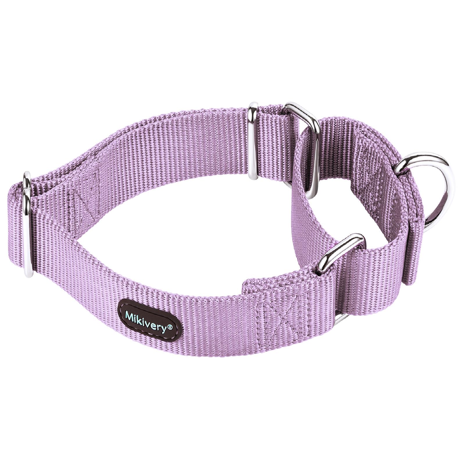 Mikivery Martingale Dog Collars Nylon Adjustable and Safety Choke Training Violet Comfortable Pet Collar for Medium and Large Dogs — image 1
