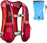 UTOBEST Running Vest 5L Hydration Pack 1.5L Bladder Red Adjustable