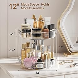 LAMU 2 Pack 2 Tier Lazy Susan Turntable Organizer