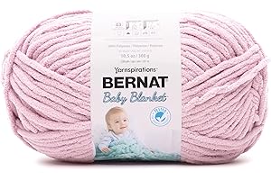 Bernat Baby Blanket Baby Pink Yarn - 1 Pack of 300g/10.5 oz - 100% Polyester - #6 Super Bulky - 220 Yards - Knitting/Crochet