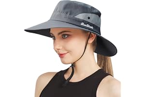 NPJY Sun Hats for Women Men 3” Wide Brim UPF 50+ Fishing Beach Bucket Hats