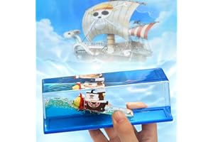 ENSCCANT Unsinkable Pirate Ship in a Bottle, Unsinkable Pirate Boat in a Box, Cruise Ship Fluid Drift Model Decoration, Home Tabletop Decoration Acrylic Toys Gifts