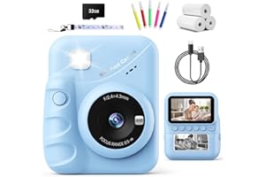 TIATUA Kids Camera Instant Print for Girls Ages 3-14, 3-inch HD Screen Camera for Kids with Printing Paper, 1080P Digital Toddler Camera Toys for 4 5 6 7 8 9 10 11 12 Years Old (Blue)