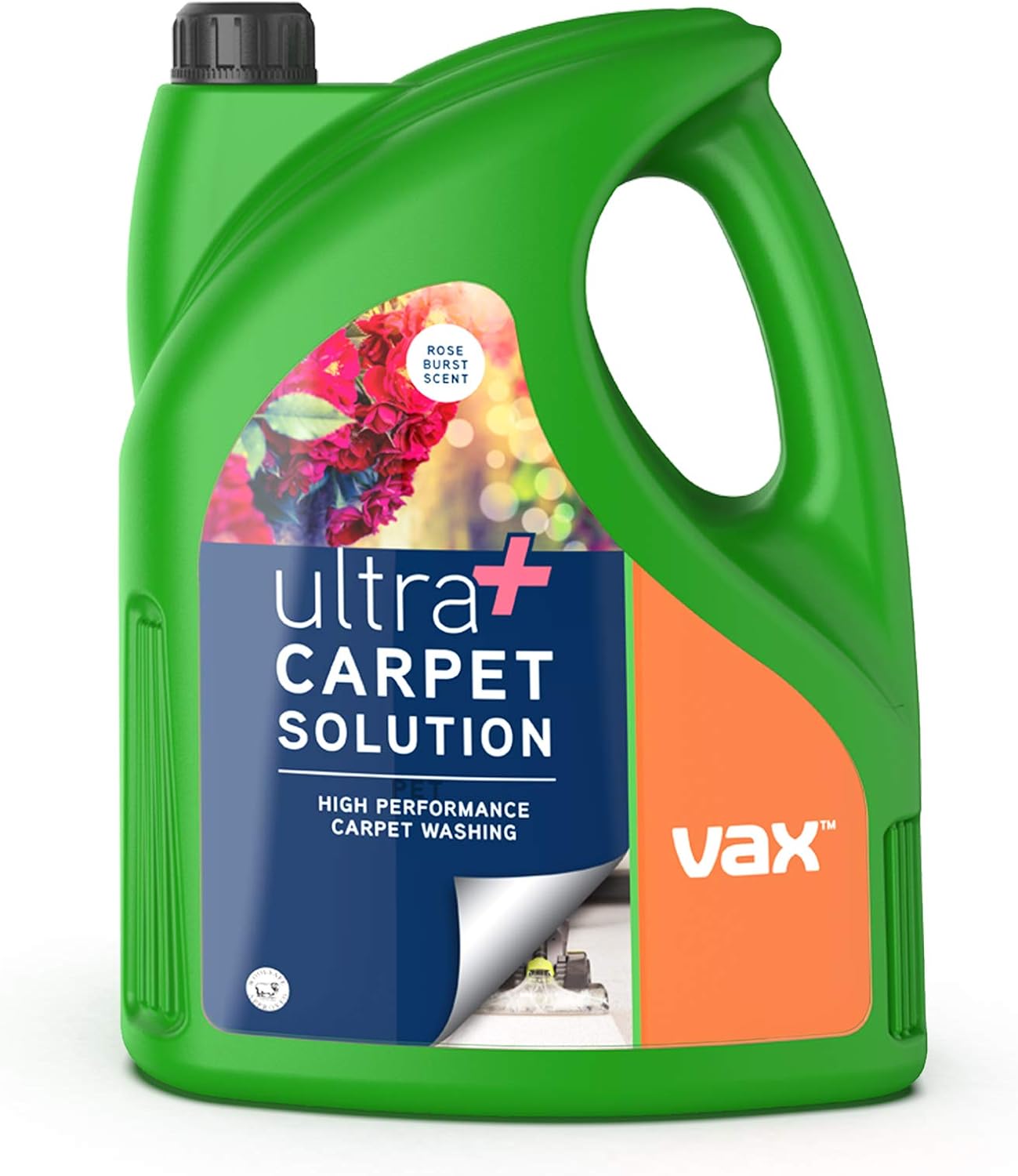 Vax Ultra+ 4L Carpet Cleaner Solution, Stain Remover Shampoo, Rose Burst Scent, Helps to Combat Odours, 1-9-142065, Green - Image 3