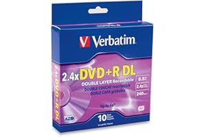 Verbatim 95166 8.5 GB 2.4X Double Layer Recordable Disc DVD plus R DL, 10-Disc Spindle (Discontinued by Manufacturer)