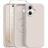 GONEZ Magnetic for iPhone 17 Case, Silicone Cover Stone | Compatible with MagSafe, Camera Button &amp; Screen Protector, Microfiber Lining, 3 Layers Soft Gel Rubber Shockproof Slim 6.3"