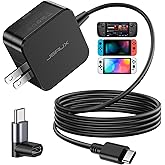 JSAUX 45W USB C Charger for Steam Deck/OLED, 5FT Cable Type C PD 3.0 45 Watt Fast Charging Compatible with Steam Deck, Switch/OLED, iPhone Air/17/16/15, Samsung S25 S24 S23 S22, Pixel, iPad, MacBook