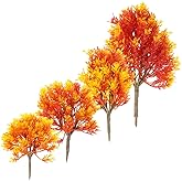 SUPVOX Mini Maple Tree Plant Artificial Maple Tree Plastic Tree Model Miniature Figurine for Micro Landscape Plant Pot Fairy Garden Ornament 4pcs