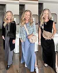 GRECERELLE Women's Summer Casual Crew Neck Split
