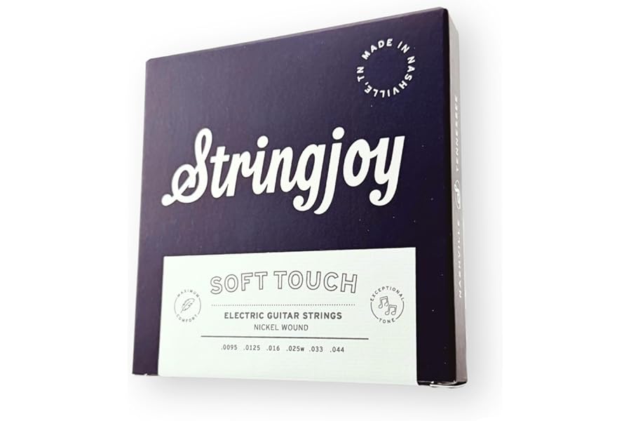 Stringjoy 9.5-44 Soft Touch Signatures – Premium Light Nickel Wound Electric Guitar Strings - Extra Comfort and Exceptional Tone, Electric 6 String Set