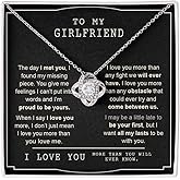 To My Girlfriend Gift Necklace From Boyfriend, Husband Meaningful Gift For Her, Jewelry For Women, Wife, Girlfriends Gifts Romantic Love Knot Pendants On Anniversary, Christmas, Valentine Day