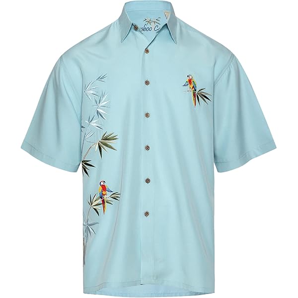 thumbnail image 2 of Bamboo Cay Men's Tropical Shirt - Palm Embroidered Casual Button Down For Summer 2 of 13