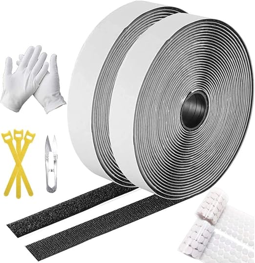 LandJoy Hook and Loop Self Adhesive Tape,8M Extra Strong