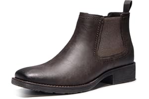 TruVeld Men’s Chelsea Boots Square Toe Slip-On Ankle Dress Boots Casual Business Casual Shoes for Men