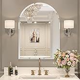 Brauthon Frameless Bathroom Mirror, 22" x 30" Arched Vanity Mirror for Wall Beveled, Arch Wall Mounted Mirror for Hallway, Entryways, Over Sink