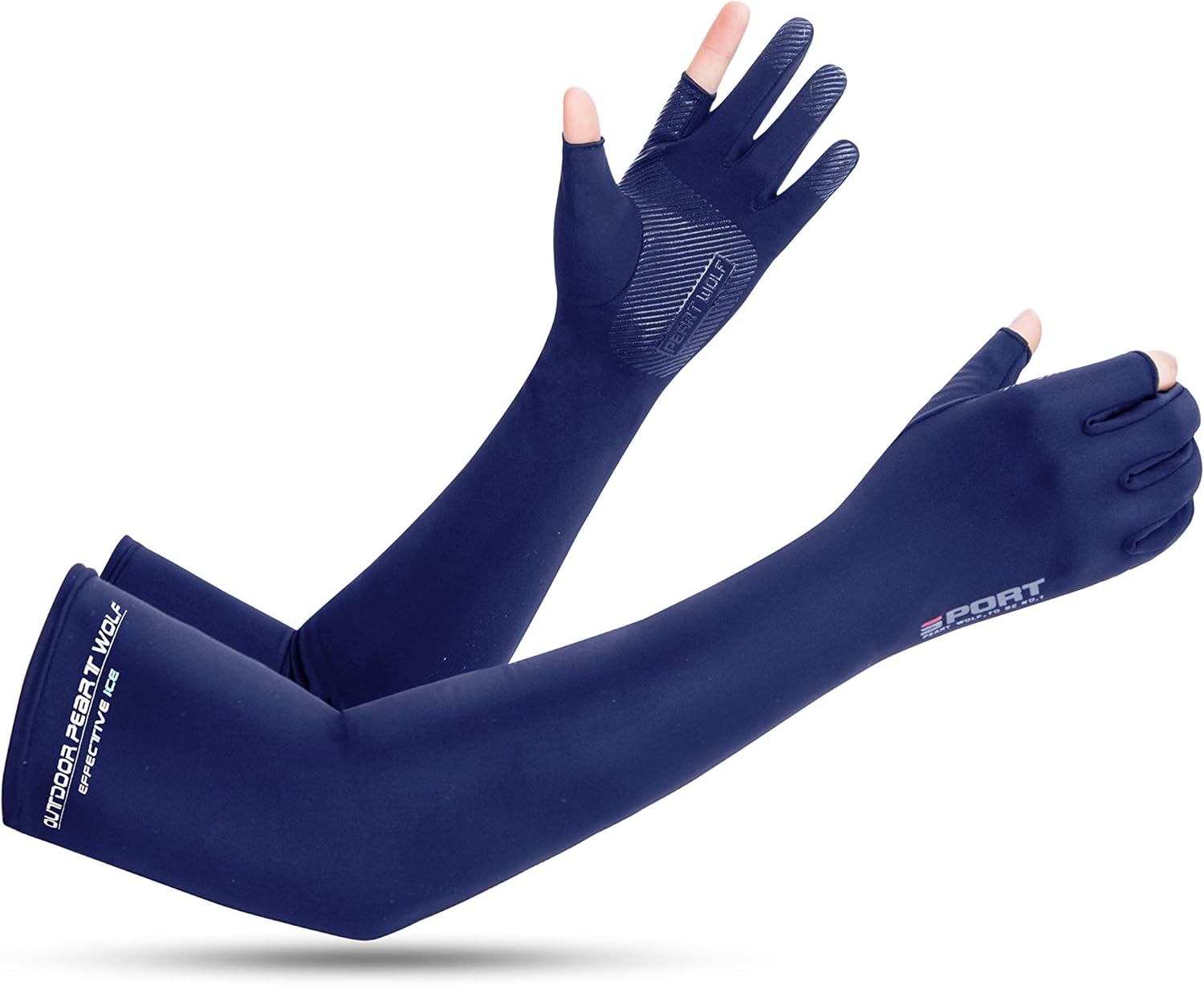 Arm Sleeves with 2 Cut Fingers Gloves for Men by Emaplos Antislip Design Compression Arm Sleeves with 2 Cut Fingers Gloves for Men by Emaplos Antislip Design Compression