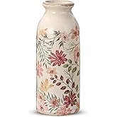 Ninehaoou Ceramic Small Vase Rustic Farmhouse Vase Boho Vases Home Decoration for Your Kitchen Bedroom Office Bathroom& Shelf Centerpiece Table Decorative (7.8 Inches,Vintage)