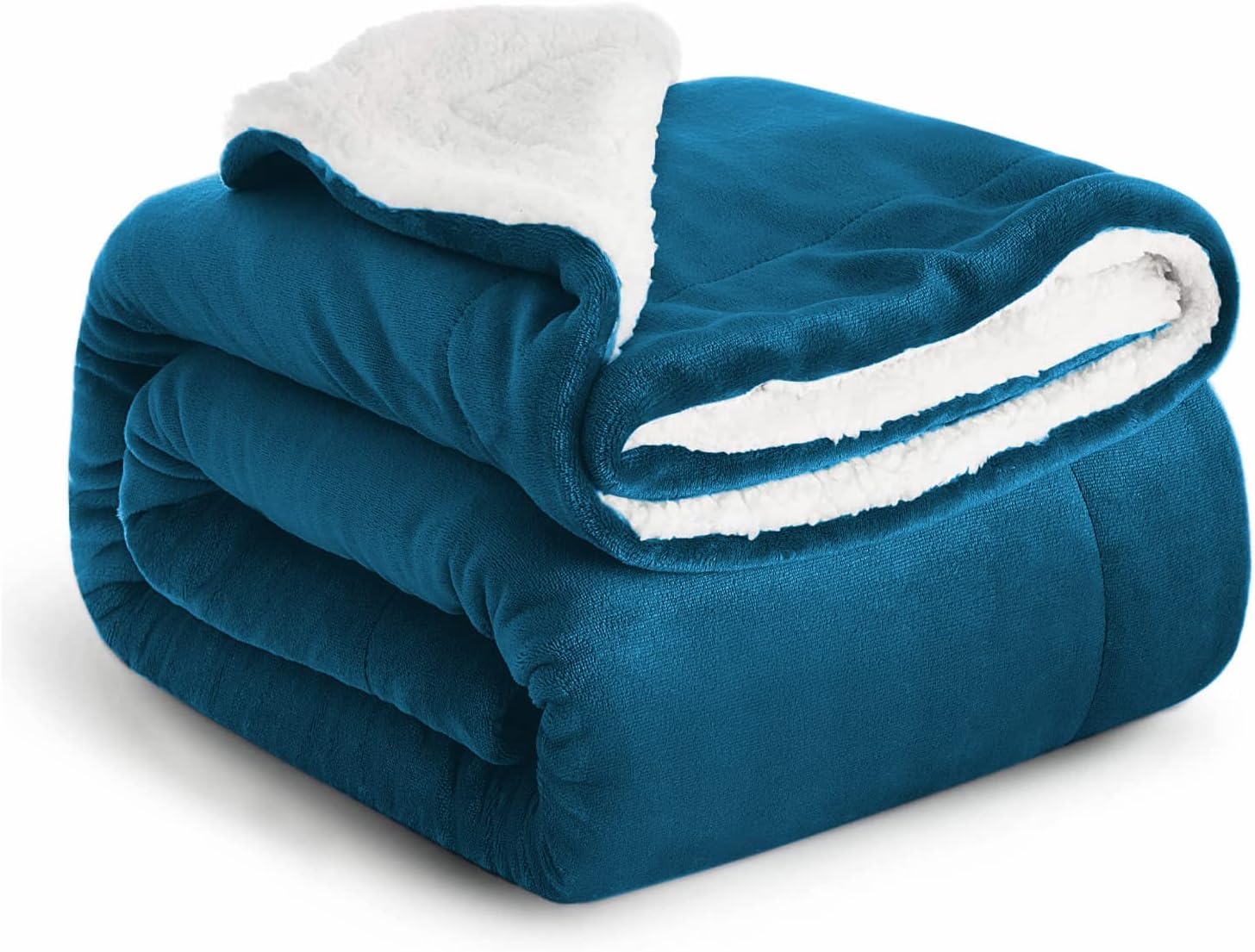Imperial Rooms Sherpa Fleece Blanket Bed Throws Blankets For Sofas Soft Fluffy Thick Blanket Reversible Microfiber Throw (Teal, Twin/Double (150 x 200 Cm))