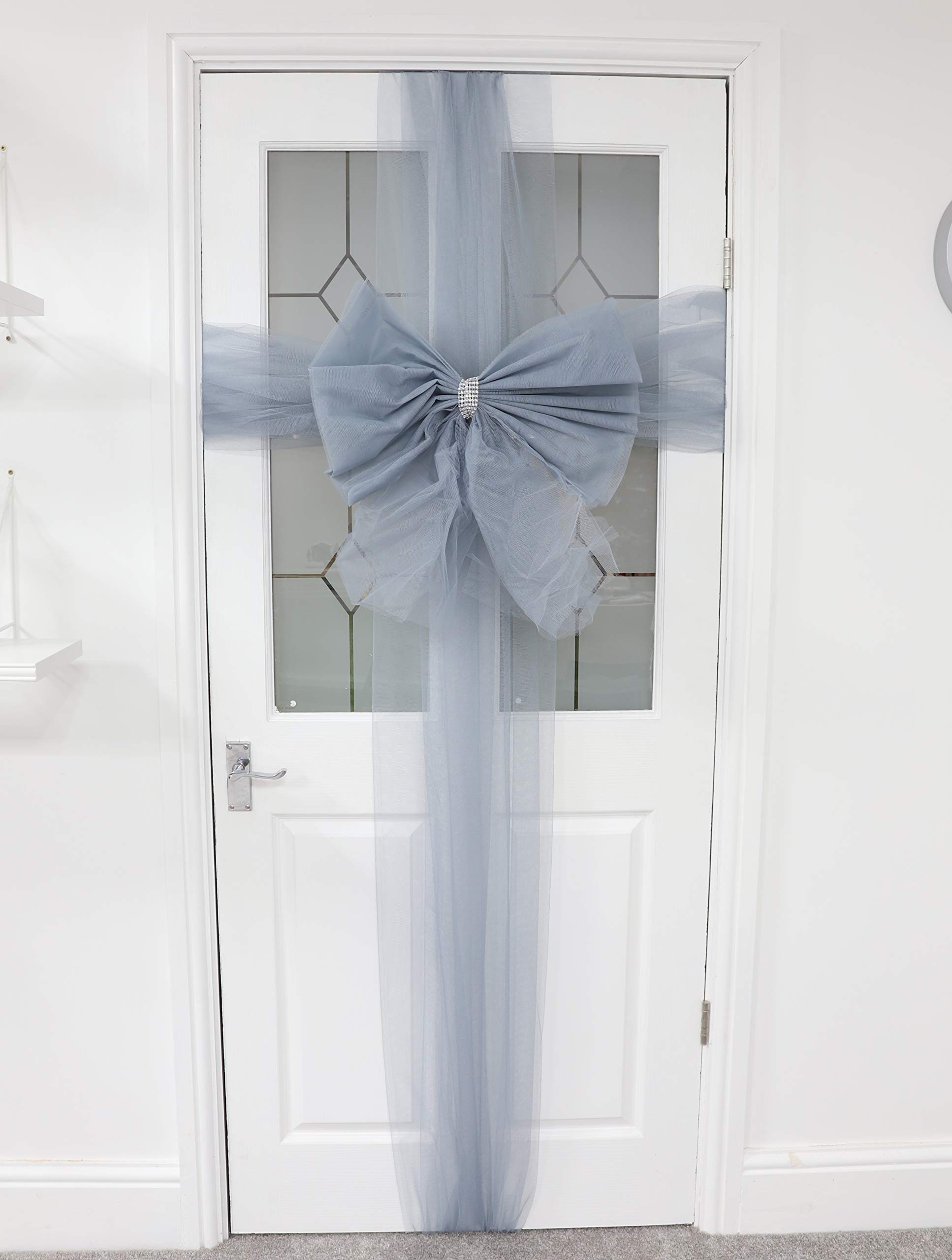 Toyland® DIY Decorative Door Bow With Diamante Decoration - Wedding/Parties/Christmas (SILVER)