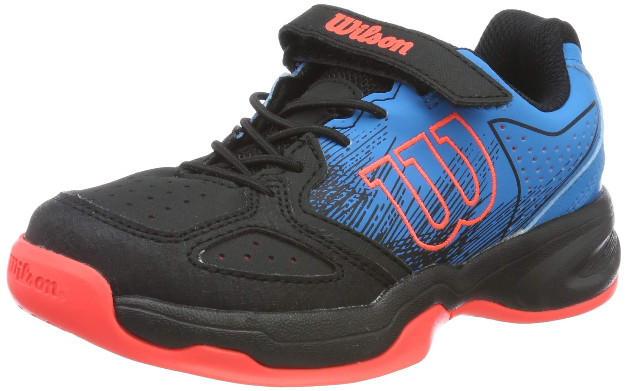 Wilson KAOS K, Unisex Kids’ Tennis Shoes, Blue(Hawaiian Surf/Black/Fiery Coral), 10.5 (28.5 EU)