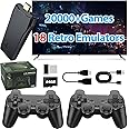 Wireless Retro Game Console Stick Built-in 20000+ Classic Games, 4K HDMI Output Nostalgia Plug & Play Retro Video Gaming Stick with 18 Emulators and Dual 2.4G Wireless Controller（64GB Card）