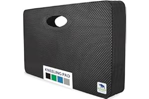 Rugged Rhino Heavy Duty Patent Pending Kneeling Pad, Shock Absorbent Thick Knee Pads, Holds Up to 300 lbs, Protect Knees from Hard Concrete Surfaces, for Mechanics, Yard Gardening, Gym, Onyx Black