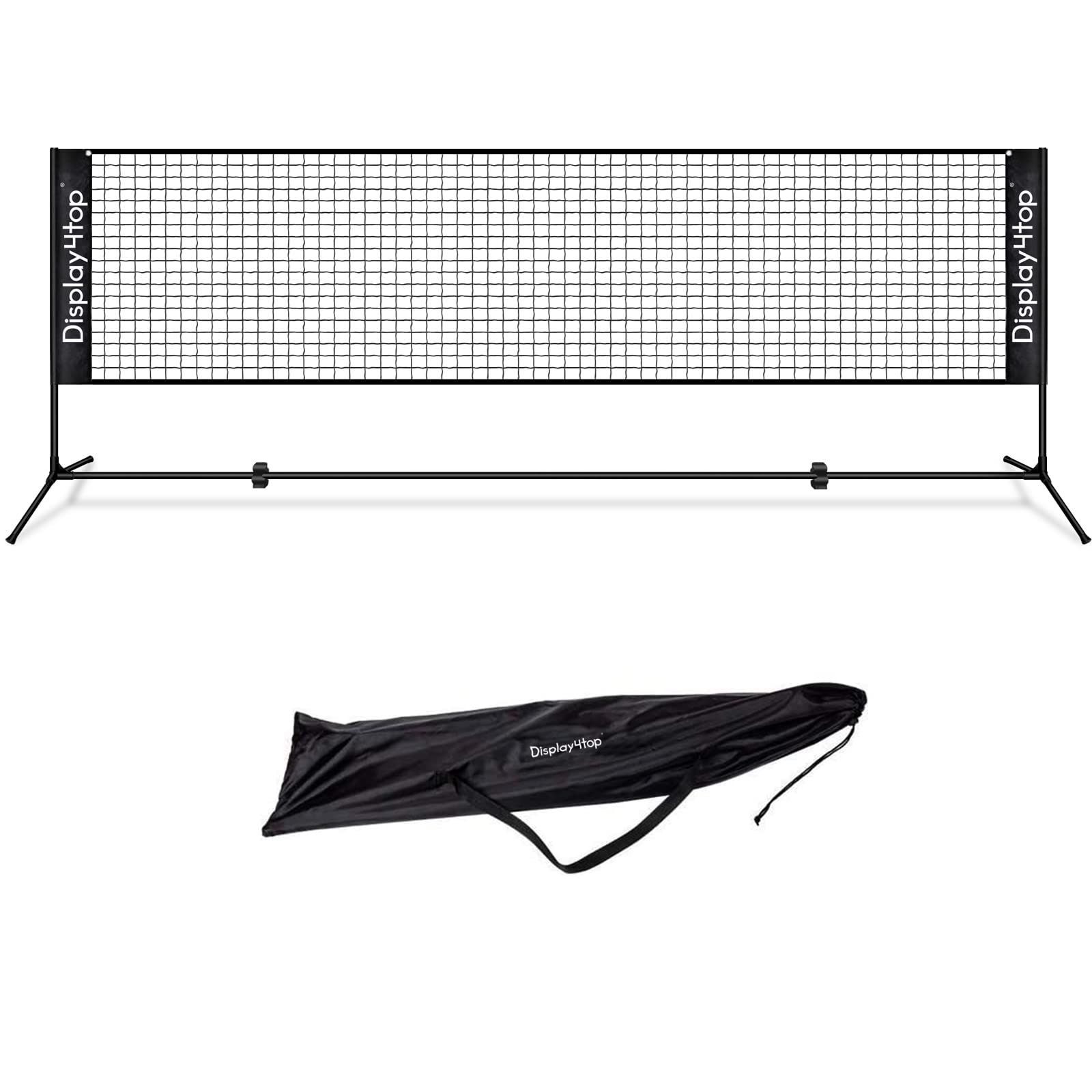 display4top 3M Badminton Net Set, Volleyball Tennis Net, Height Adjustable, Portable with Portable Carry Bag, Sports Net for Indoor or Outdoor Court, Beach, Driveway, Black