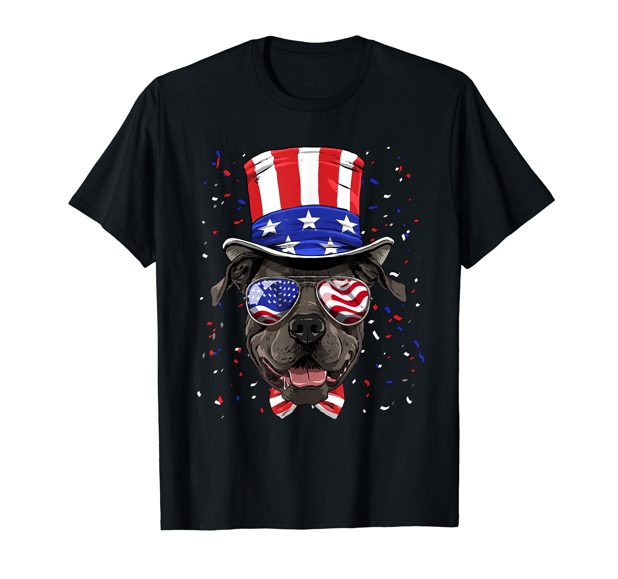 Pit Bull 4th of July American Dog USA Flag T-Shirt