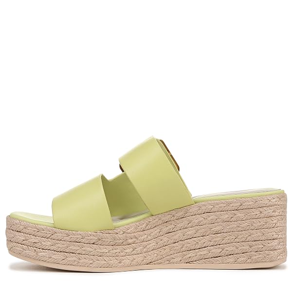 FRANCO SARTO WOMENS TAZIANA ESPADRILLE WEDGE SANDAL ALGAE GREEN LEATHER 9.5 M