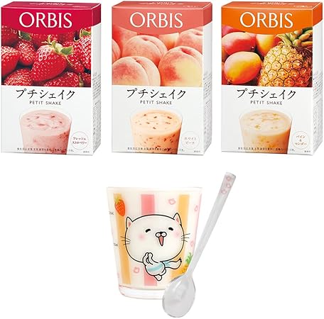 Amazon オルビス Orbis プチシェイク3箱セットb うるにゃんタンブラー付 スウィートテイスト 7食分 3箱 ダイエットドリンク スムージー オルビス Orbis ドラッグストア
