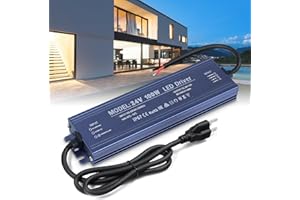 LED Driver 24V, BRIMETI LED Power Supply 100W Waterproof IP67 Transformer Adapter 110V AC to 24V DC Converter Low Voltage Output with 3-Prong Plug 3.3 Feet Cable for Outdoor LED Light Strip, 4,2 Amp