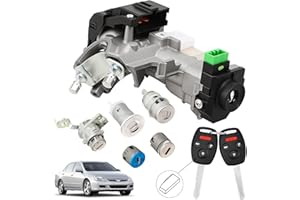 RAMATA Ignition Switch Lock Cylinder with Key (with Blank Chip) Compatible with 2003 2004 2005 2006 2007 Honda Accord (Ignition Chip: 48,Frequency: 315mHz)