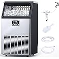 Commercial Ice Maker Machine,Moon-Shaped Ice,100lbs/24H Under Counter ice Machine,Freestanding Ice Maker,Ice Thickness Control,Stainless Steel Ice Makers for Home,Bar,Cafe and Offices
