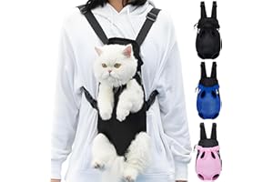 YEHENARN Pet Carrier Backpack, Adjustable Pet Front Carriers for Small Medium Dogs Cats 5-18 Lbs, Legs Out, Dog Cat Carrier Backpack for Hiking,Camping,Traveling,Cycling (Black, Medium（Fit:5-10lb）)