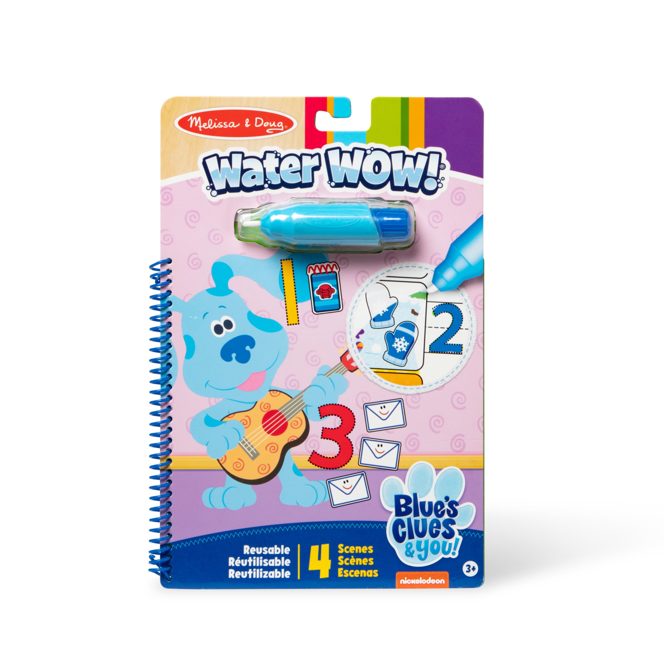 Melissa & Doug Blues Clues & You! Water WOW! Counting Water Reveal Travel Activity Pad, Multicolor, 33001
