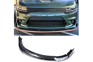 NOPOCA Bumper Lip Front for 2015-2023 Dodge Charger SRT Front Bumper Lip Spoiler Wing Dodge Charger SRT Accessories(Glossy Carbon Fiber)
