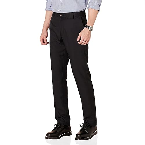 Amazon Essentials Men's Slim-Fit Flat-Front Dress Pant, Black, 33W x 29L