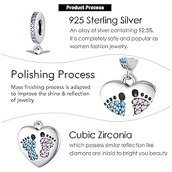 VALGACLS Baby Footprints Charm Baby Feet Charm Foot