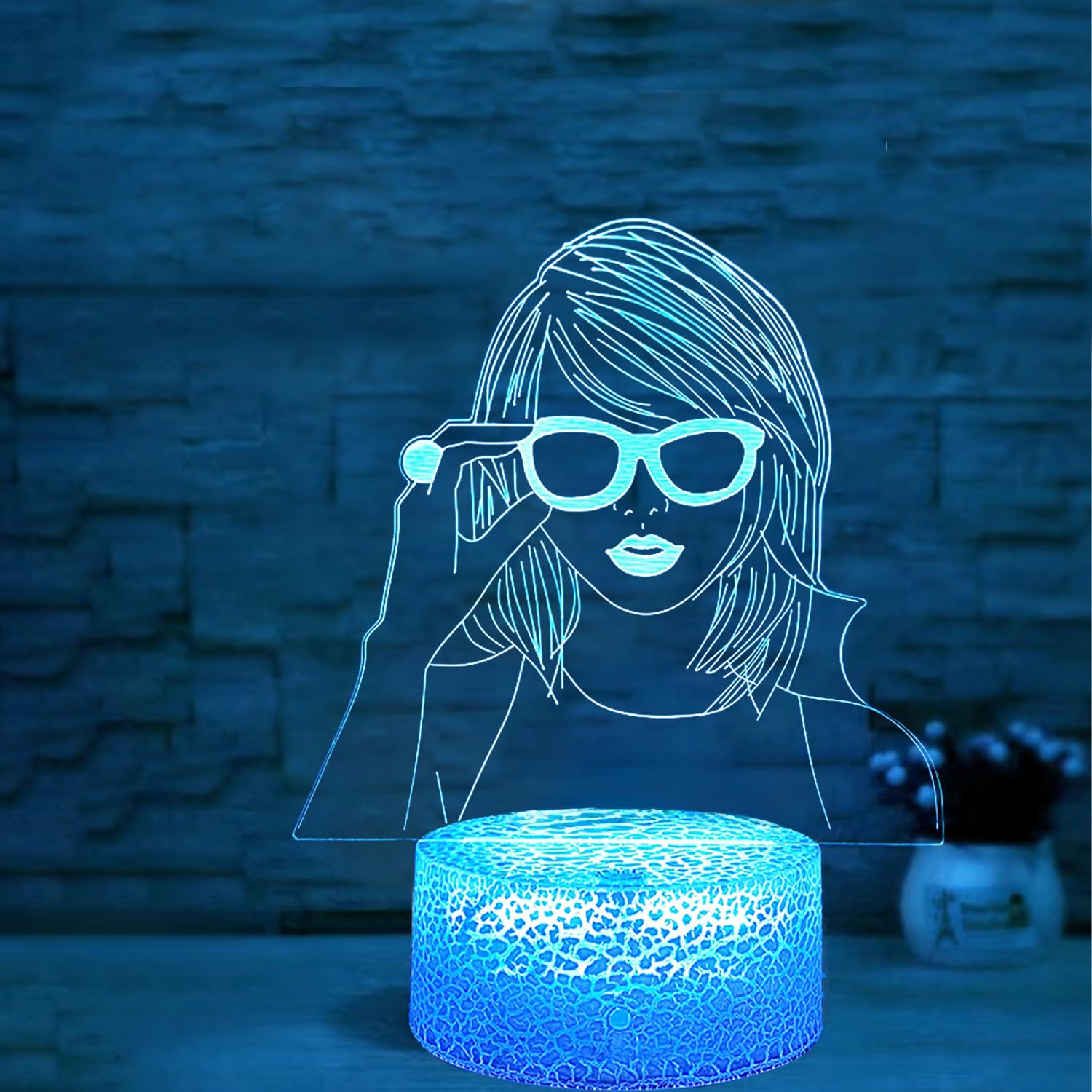 Deluisho 3D Night Light, Songstress 3D Lamp Illusion LED, 3D Illusion, 16 Colours Smart Touch, Dimmable Visual Stereoscopic Night Light, Great Gift for Kids