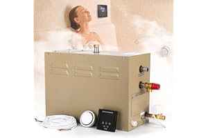 Hapyvergo Steam Shower Generator Kit 6KW for Bath Sauna SPA, Aromatherapy Steam Head, Self-draining System, LED Controller, 212CBFT/6m³Space