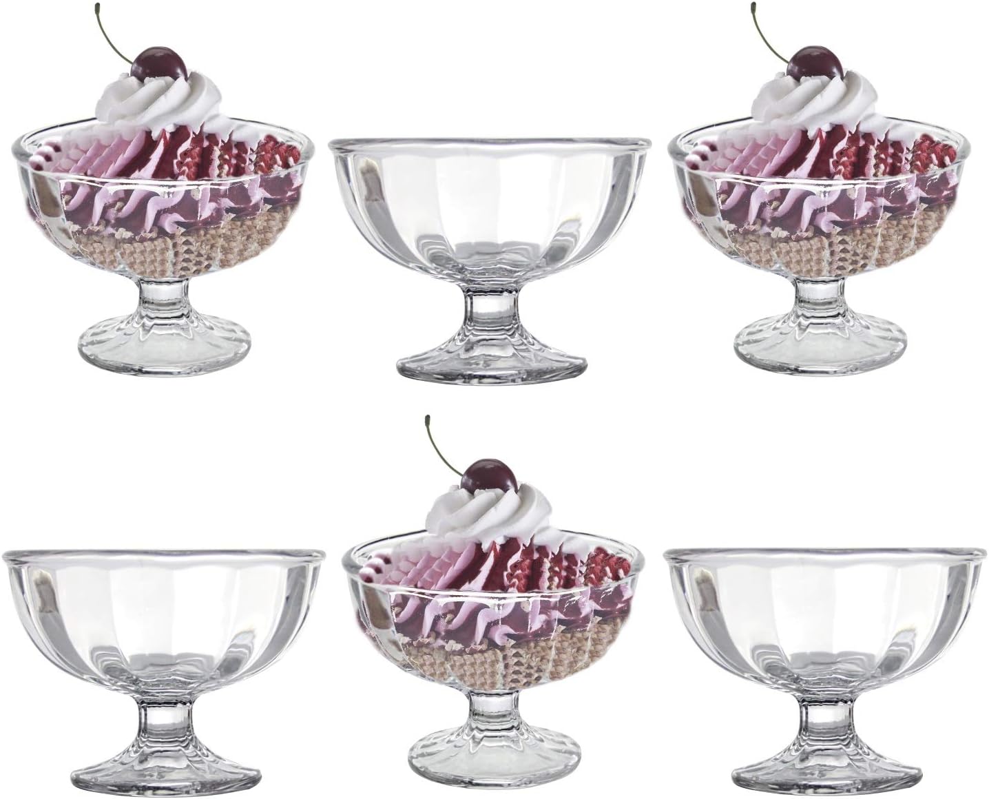 GK Global Kitchen Glass Dessert Bowls Sundae Ice Cream Bowls Glasses