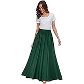 Sinono Womens Chiffon Retro Maxi Skirt Vintage Ankle-Length Skirts