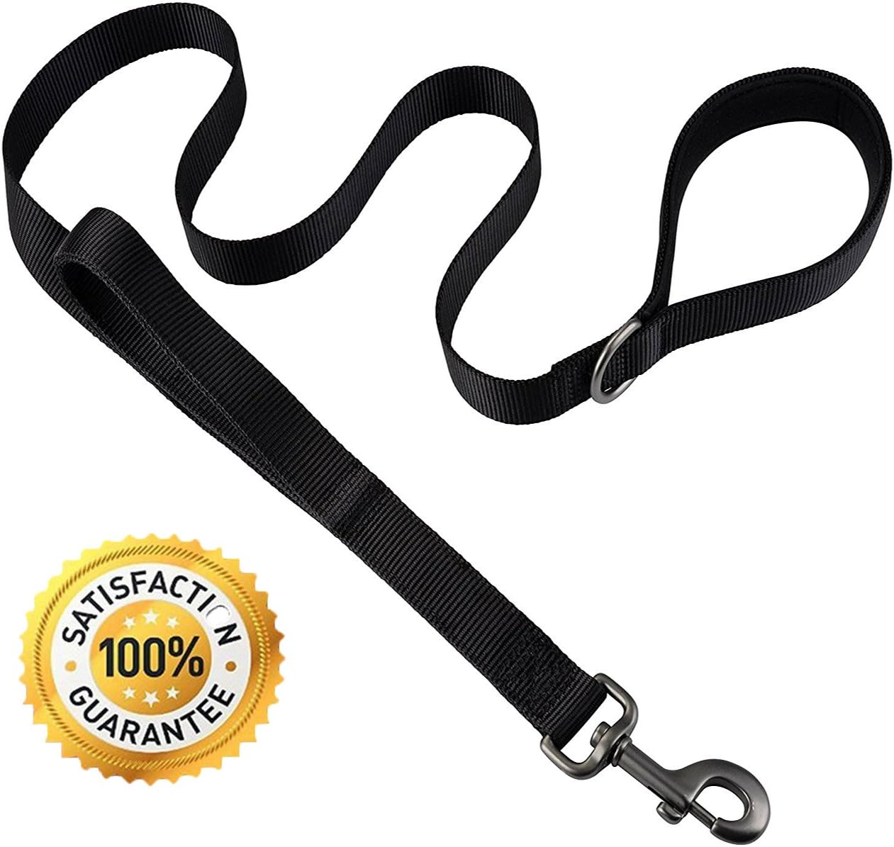Sturdy Dog Leash 2 Handles 4 ft Dual Tough Lead Padded Handles