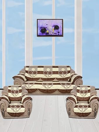 Vivek Homesaaz Multi 5 Seater With 6 Arms Net Sofa Cover Set -16 Piece