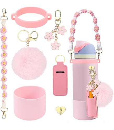 6-teiliges Owala Wasserflaschen Zubehör-Set: Halter, Stiefel & Anhänger Für FreeSip (Blau)