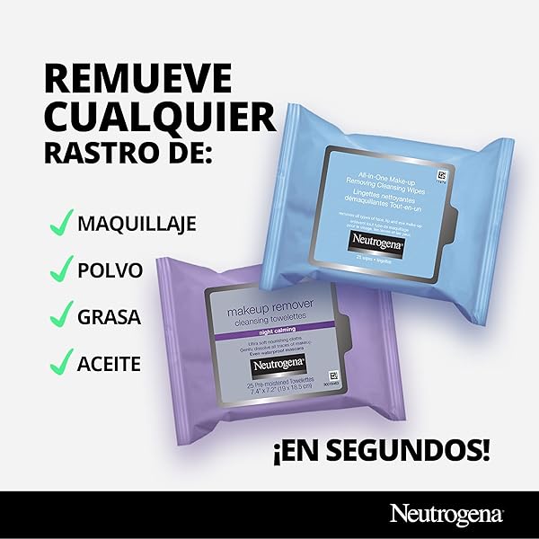 NEUTROGENA MAKEUP REMOVER FACIAL CLEANSING TOWELETTES, DAILY FACE WIPES TO REMOVE DIRT, OIL, MAKEUP & WATERPROOF MASCARA, GENTLE, ALCOHOL-FREE, 25 CT
