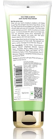 body cupid tea tree face wash