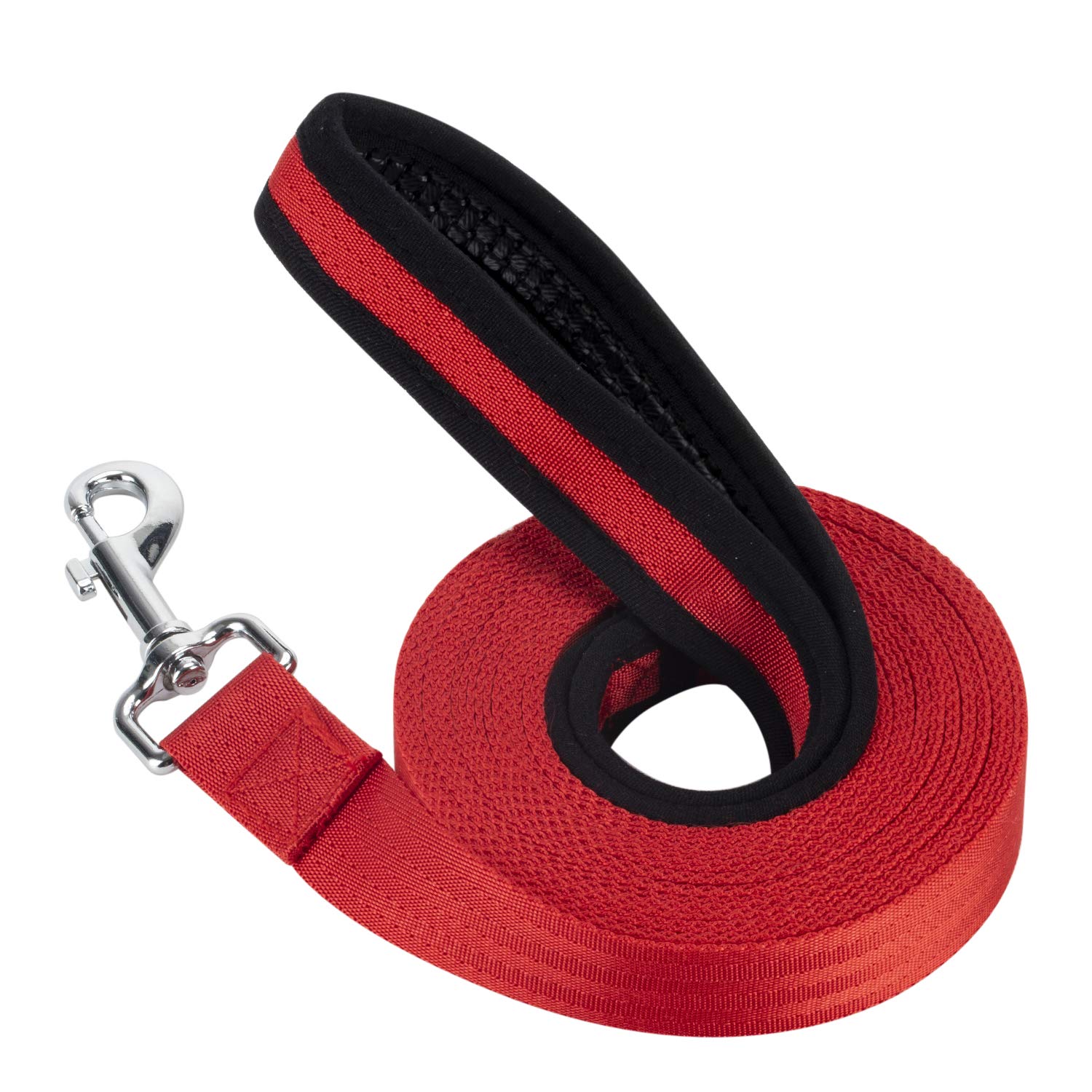 Vivifying Training Lead for Dogs, 20FT/6M Long Nylon Long Line Dog Lead for Pet Tracking Training Obedience Lead Leash (Red)