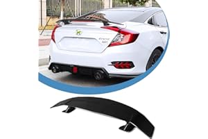 RoyalParts 52.3Inch Rear Trunk Spoiler GT JDM Style Wing Spoiler Compatible with Universal Car Racing Spoiler Lightweight Glossy Black with Reflect Light (Universal Glossy Black)